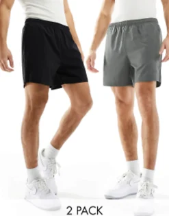 4505 Icon 5 Inch Training Shorts With Quick Dry In Black And Grey