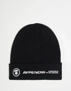 Aape By A Bathing Ape Now Beanie In With Logo Embroidery And Badge