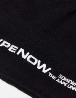 Aape By A Bathing Ape Now Beanie In With Logo Embroidery And Badge