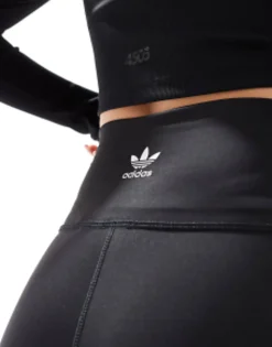 Adidas Originals Adicolor Three Stripe High Waisted Legging Shorts In