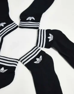 Adidas Originals Adicolor Trefoil 3 Pack Ankle Socks In