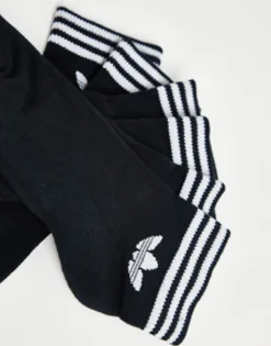 Adidas Originals Adicolor Trefoil 3 Pack Ankle Socks In