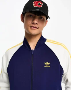 Adidas Originals Superstar Trackjacket In Navy And White