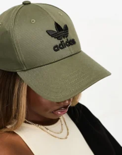 Adidas Originals Trefoil Cap In Olive Khaki