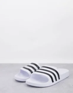 Adidas Swim Adilette Sliders In And Black