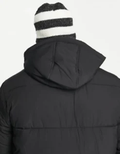 Adpt Rib Knitted Balaclava In White Stripe