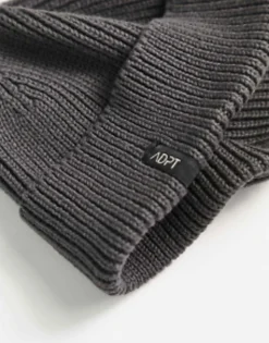Adpt Ribbed Fisherman Beanie In Dark Grey