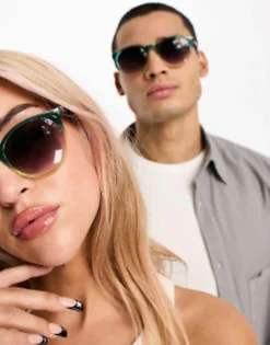 Aj Morgan Grad School Retro Round Festival Sunglasses In Two-Tone