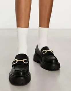 Aldo Baberiel Chunky Loafers With Gold Trim In