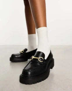 Aldo Baberiel Chunky Loafers With Gold Trim In