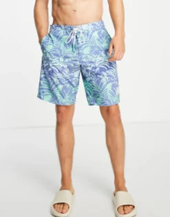 American Eagle 10 Inch Welt Palm Print Boardshorts In
