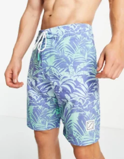 American Eagle 10 Inch Welt Palm Print Boardshorts In