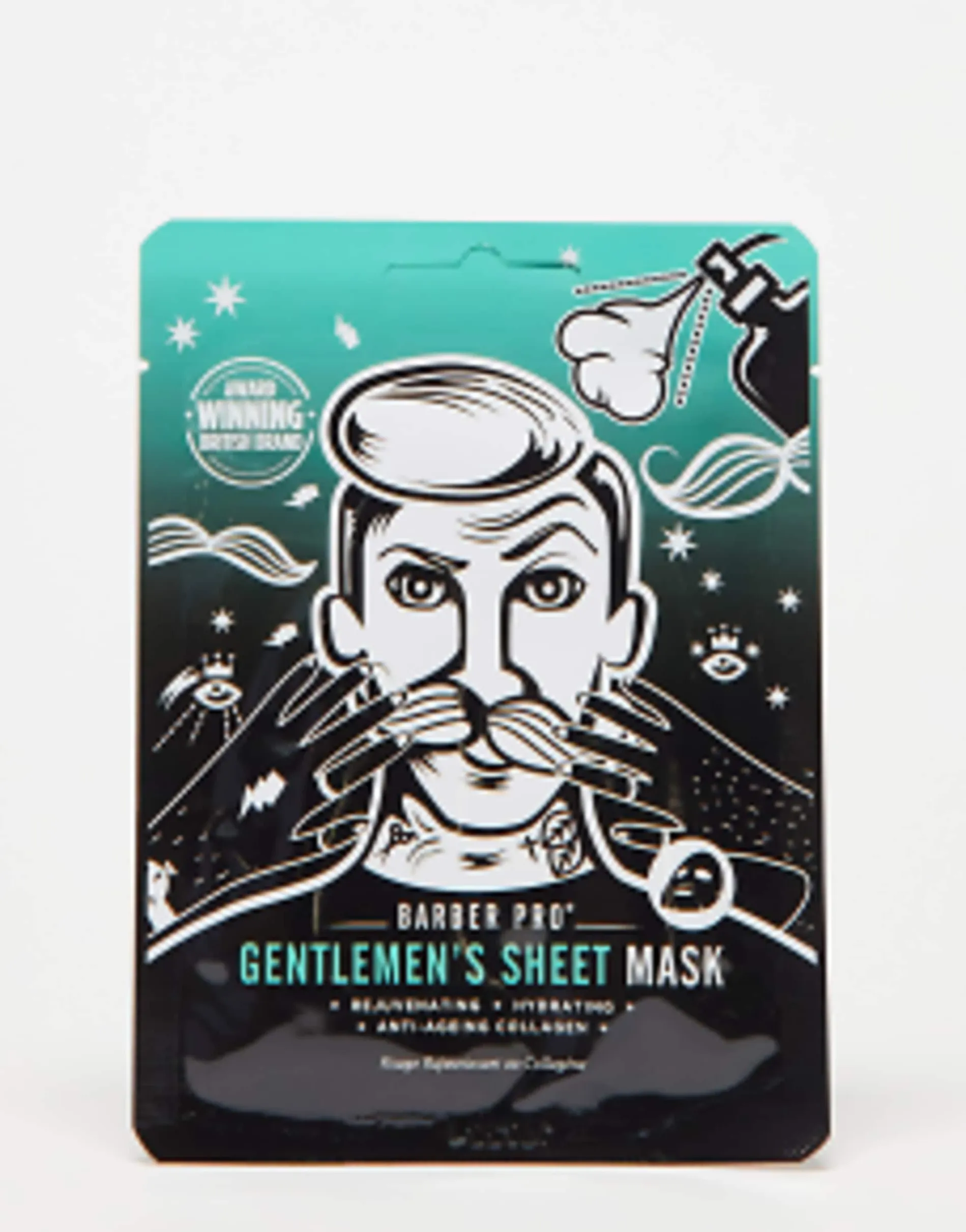 Barber Pro Christmask Card With Gentleman'S Face Mask