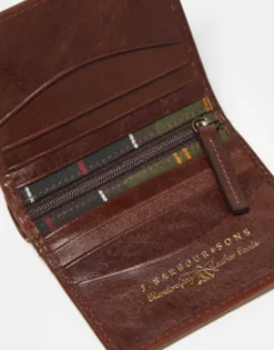 Barbour Colwell Small Billfold Wallet In Brown