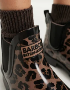 Barbour International Assen Chelsea Boot In Leopard Print