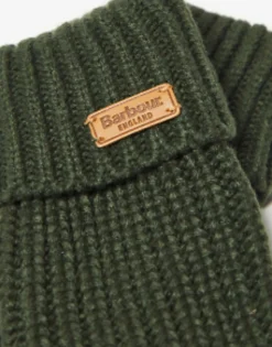 Barbour Saltburn Knitted Gloves In Khaki