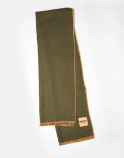 Barbour X Exclusive Unisex Two Tone Scarf In Olive & Orange