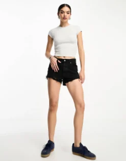 Bershka 2 Pack Ribbed Baby Tee In Light Pink