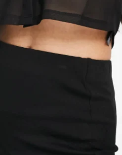 Bershka Midi Skirt With Front Slit In