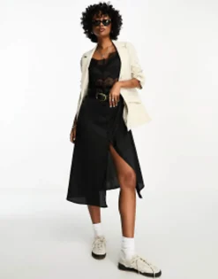 Bershka Oversized Blazer In Stone