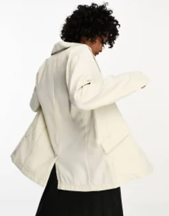 Bershka Oversized Blazer In Stone