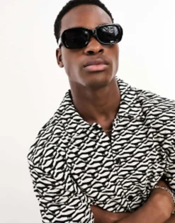 Bershka Thick Frame Square Sunglasses In
