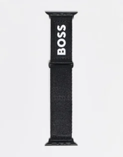 Boss Men'S Silicone Logo Apple Watch Strap In