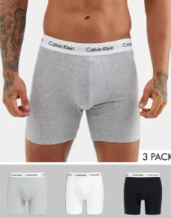 Calvin Klein 3 Pack Boxer Briefs In Black,White And Grey