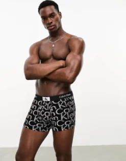 Calvin Klein Ck 96 Trunk In Logo Print