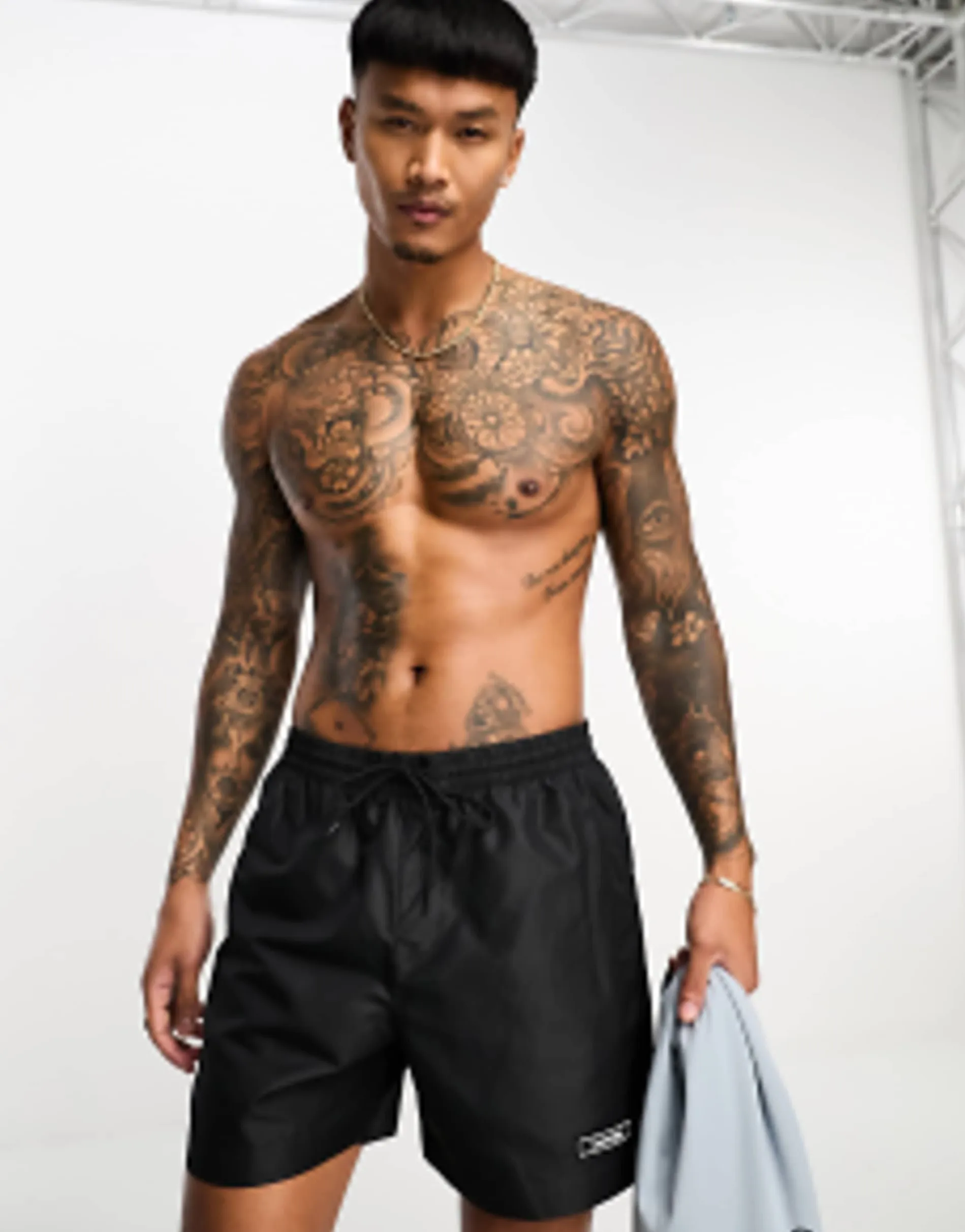 Calvin Klein Core Logo Tape Short Drawstring Swim Shorts In