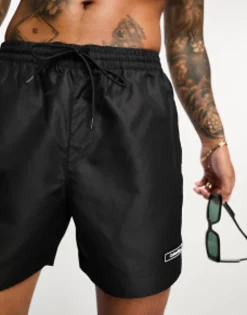 Calvin Klein Core Logo Tape Short Drawstring Swim Shorts In