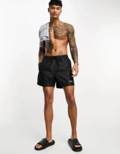 Calvin Klein Core Logo Tape Short Drawstring Swim Shorts In