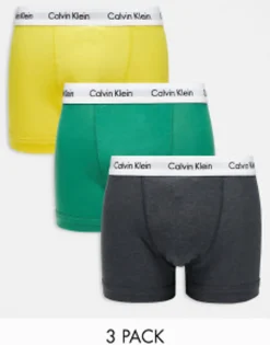 Calvin Klein Cotton Stretch Trunks In Multi