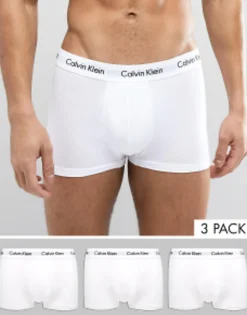 Calvin Klein Cotton Stretch 3 Pack Low Rise Trunks In