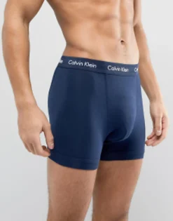 Calvin Klein Cotton Stretch 3 Pack Trunks In Multi