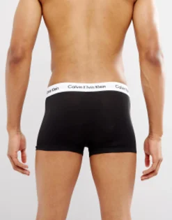 Calvin Klein Cotton Stretch 3 Pack Low Rise Trunks In