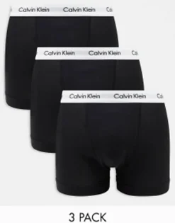 Calvin Klein Cotton Stretch 3 Pack Trunks In