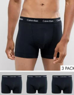 Calvin Klein Cotton Stretch 3 Pack Trunks In