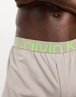 Calvin Klein Future Shift Boxers With Green Logo Waistband In