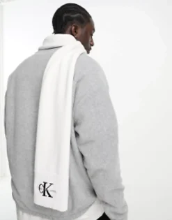 Calvin Klein Jeans Embroidered Scarf In White