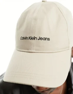 Calvin Klein Jeans Institutional Logo Cap In Taupe