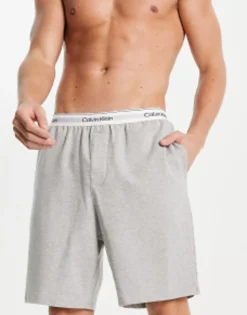 Calvin Klein Lounge Shorts In Grey With Logo Waistband