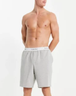 Calvin Klein Lounge Shorts In Grey With Logo Waistband