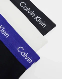 Calvin Klein 3-Pack Low Rise Trunks With Coloured Waistband In