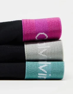Calvin Klein 3-Pack Trunks With Coloured Waistband In