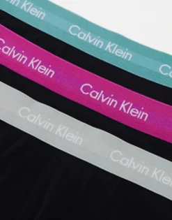 Calvin Klein 3-Pack Trunks With Coloured Waistband In