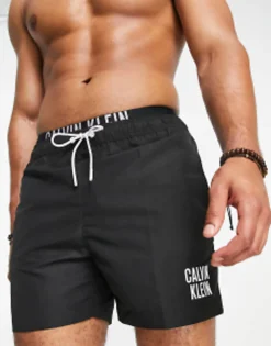 Calvin Klein Small Thigh Logo Swim Shorts In