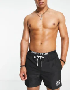 Calvin Klein Small Thigh Logo Swim Shorts In