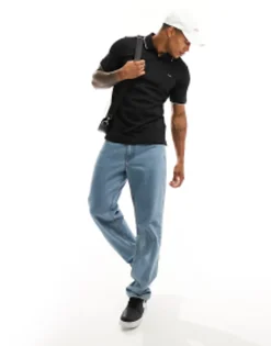 Calvin Klein Stretch Pique Tipping Polo Shirt In Black