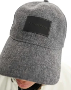 Calvin Klein Wool Cap In Charcoal
